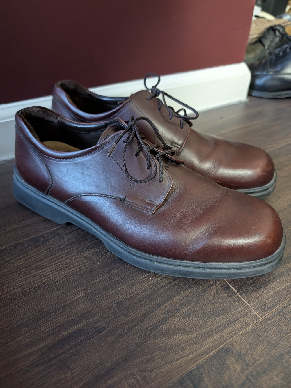 Sebago Waterproof Made In USA Men’s Burgundy Brown Leather Derby Shoes 13M